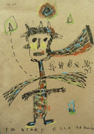 Yoesoef Olla - My Son 
 30 x 21 cm 
 crayon & marker on paper